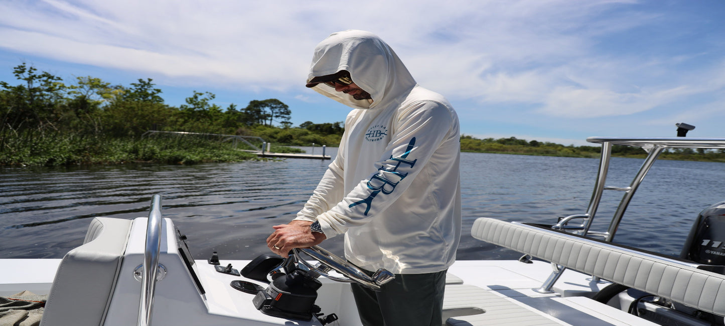 Hell's Bay logo hoodie white with letters