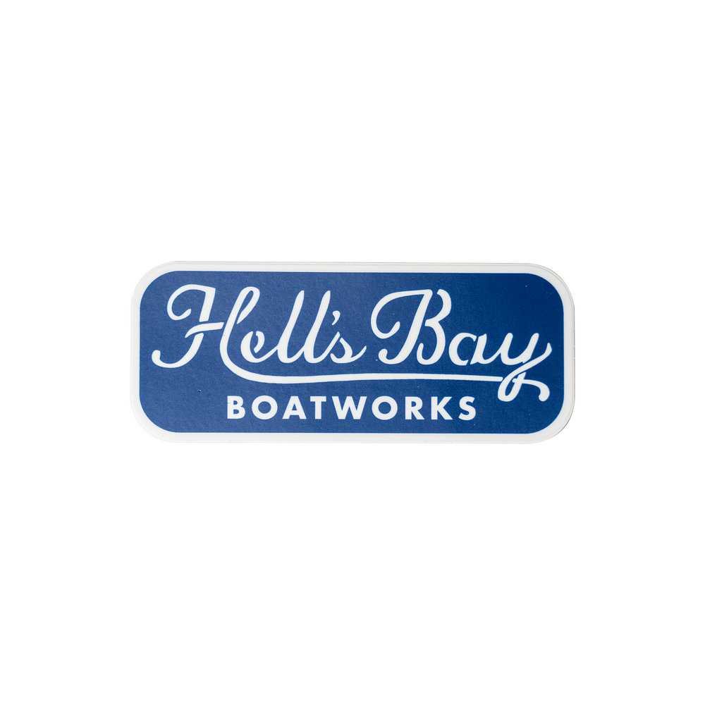 Blue Rectangle Hell's Bay Logo Sticker