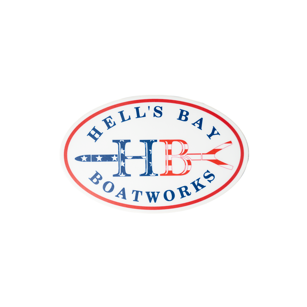 Red, White & Blue Hell's Bay Logo Sticker