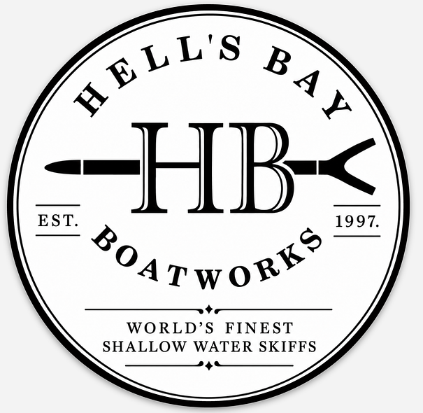Black and White Hell's Bay sticker